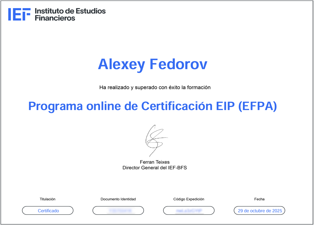 Certificación EIP/EFPA